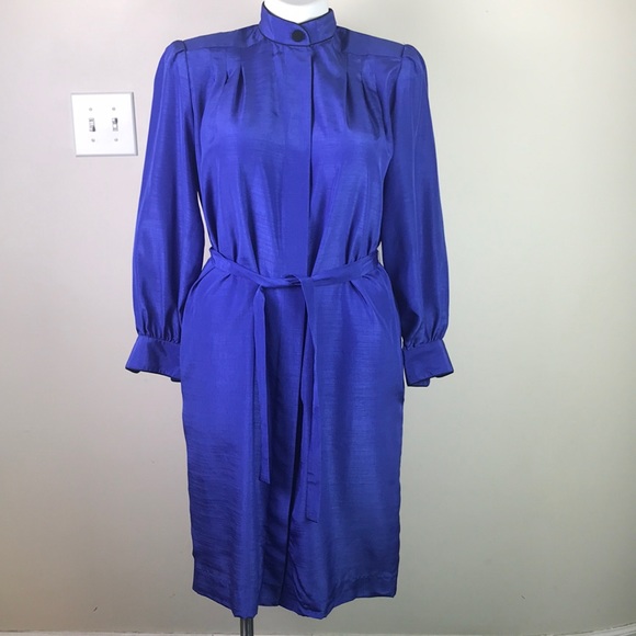 Vintage Dresses & Skirts - Schrader Sport Custom Casual Long Sleeve Belted Secretary Dress
